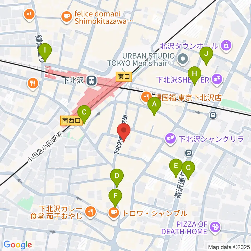 ガードアイランドスタジオ下北沢店周辺のホテル一覧地図