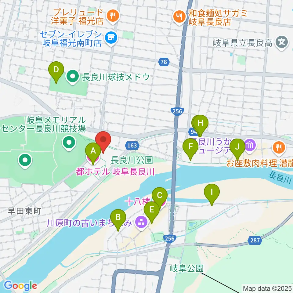 長良川国際会議場周辺のホテル一覧地図