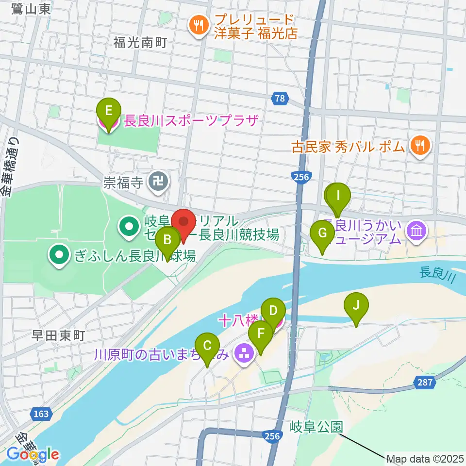 長良川国際会議場周辺のホテル一覧地図