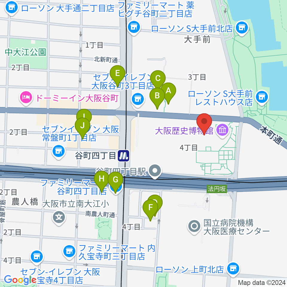 NHK大阪ホール周辺のホテル一覧地図