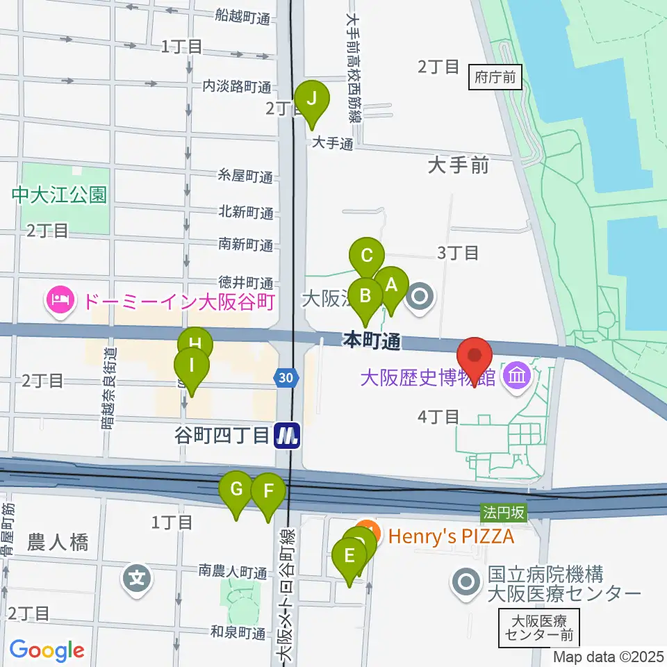 NHK大阪ホール周辺のホテル一覧地図