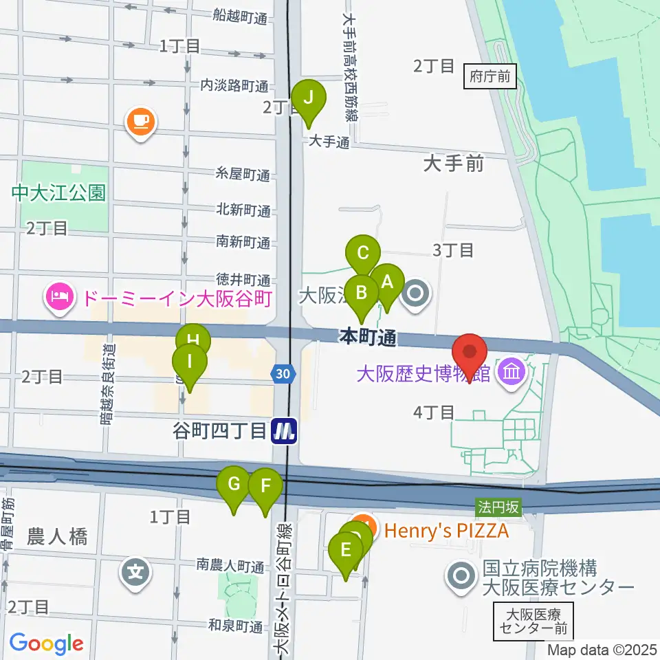 NHK大阪ホール周辺のホテル一覧地図