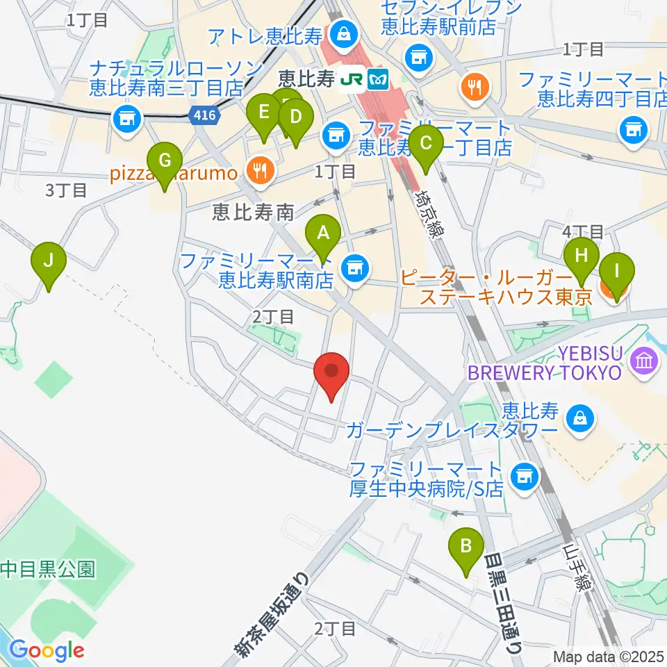 ATOゴスペル教室 恵比寿本校周辺のホテル一覧地図