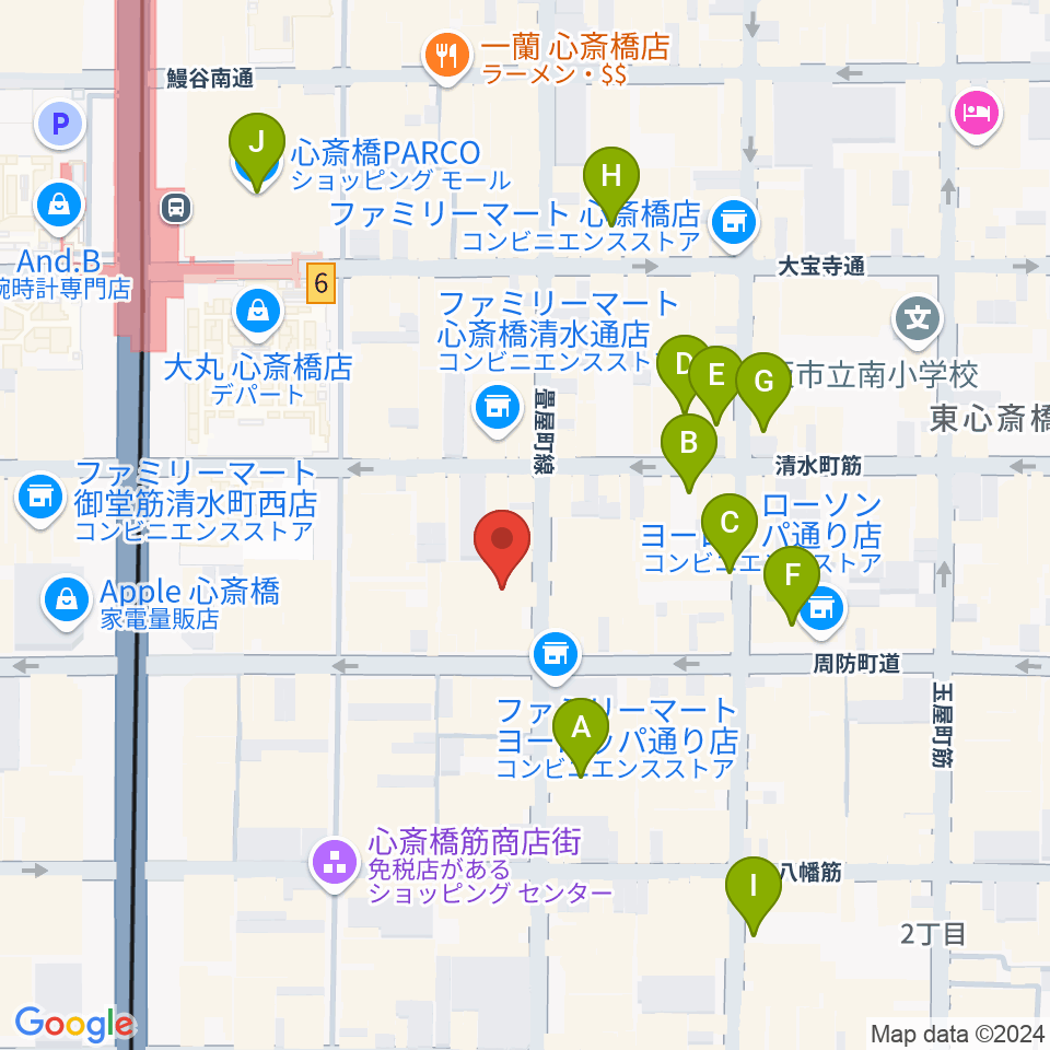 大阪MUSE周辺のホテル一覧地図