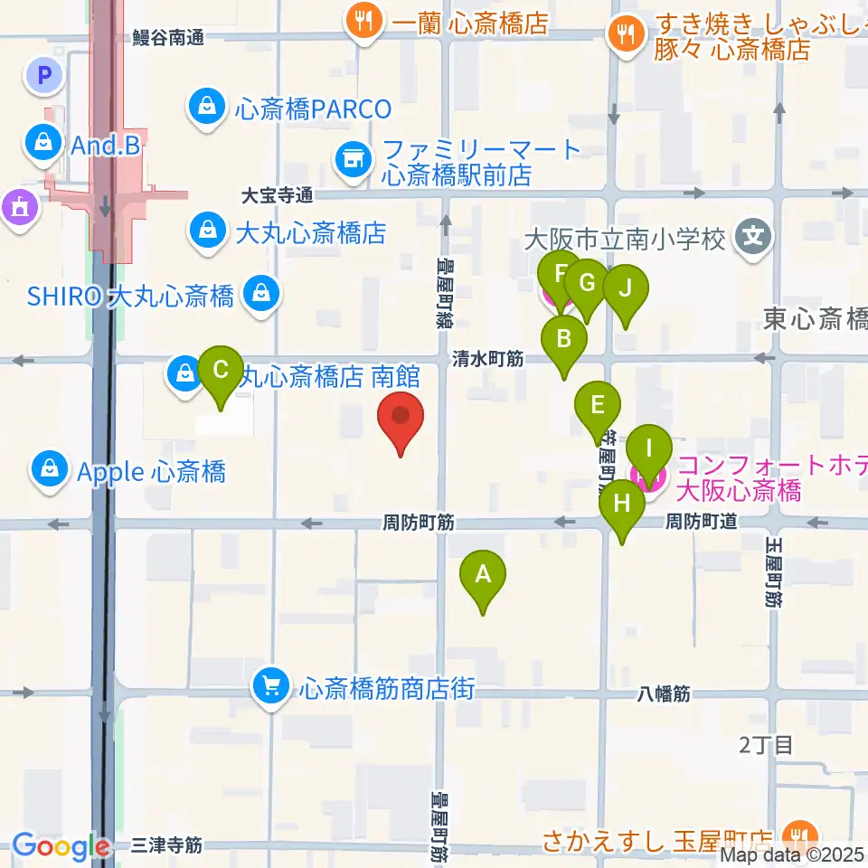 OSAKA MUSE周辺のホテル一覧地図