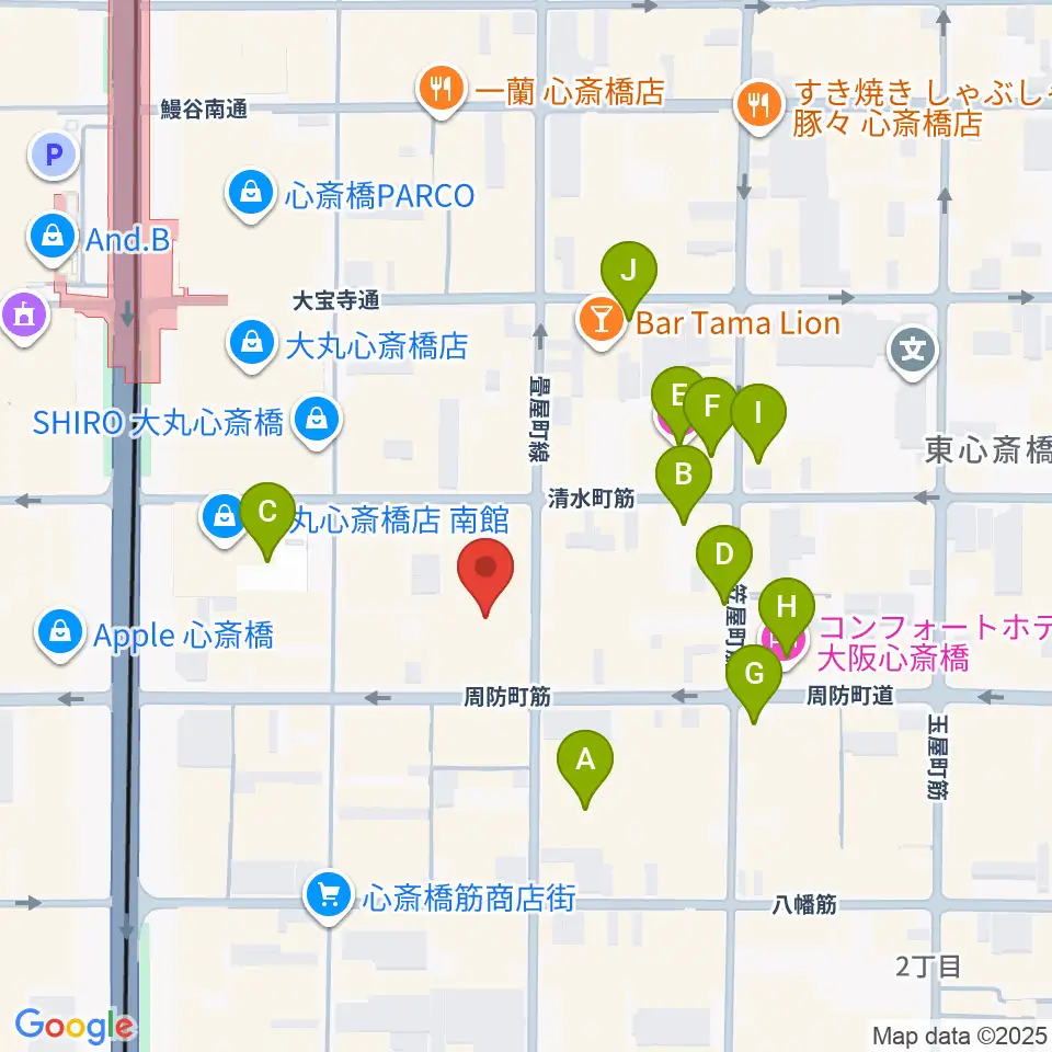 OSAKA MUSE周辺のホテル一覧地図