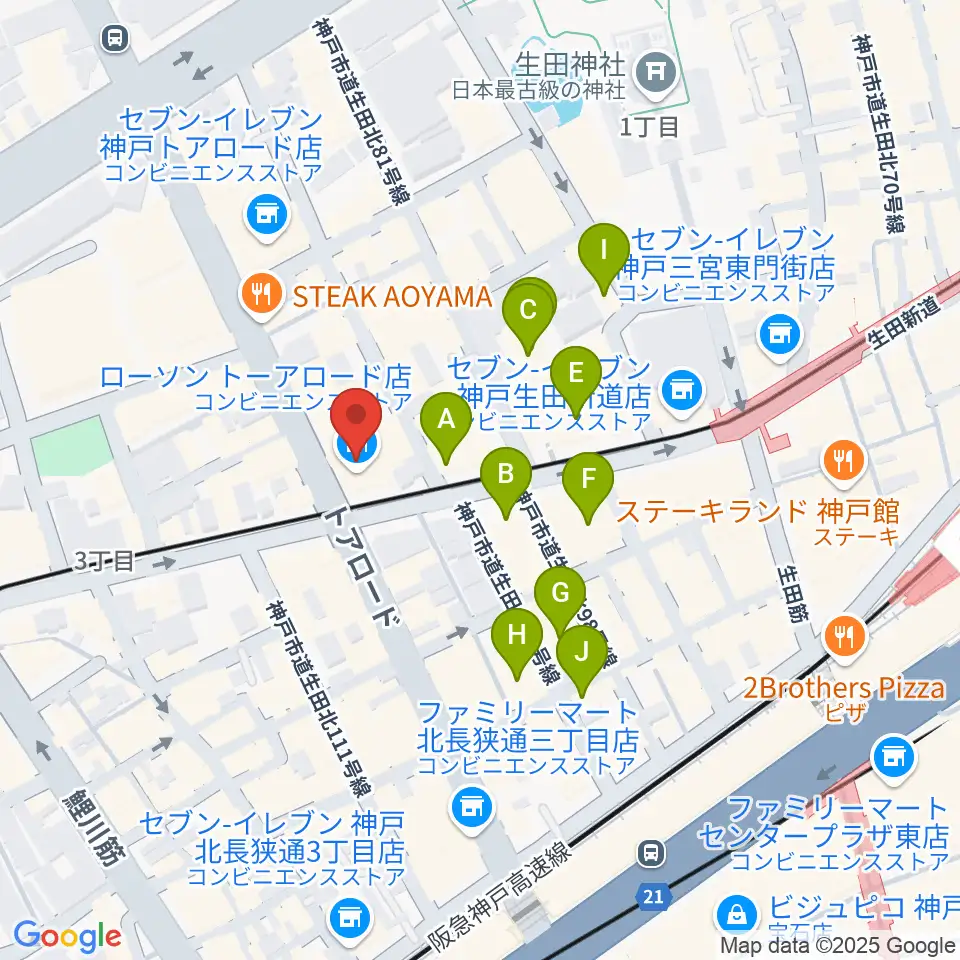 神戸VARIT.周辺のホテル一覧地図