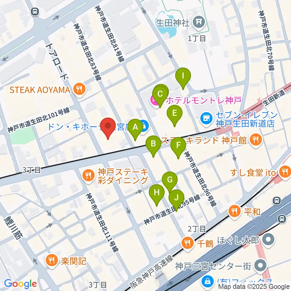 神戸VARIT.周辺のホテル一覧地図