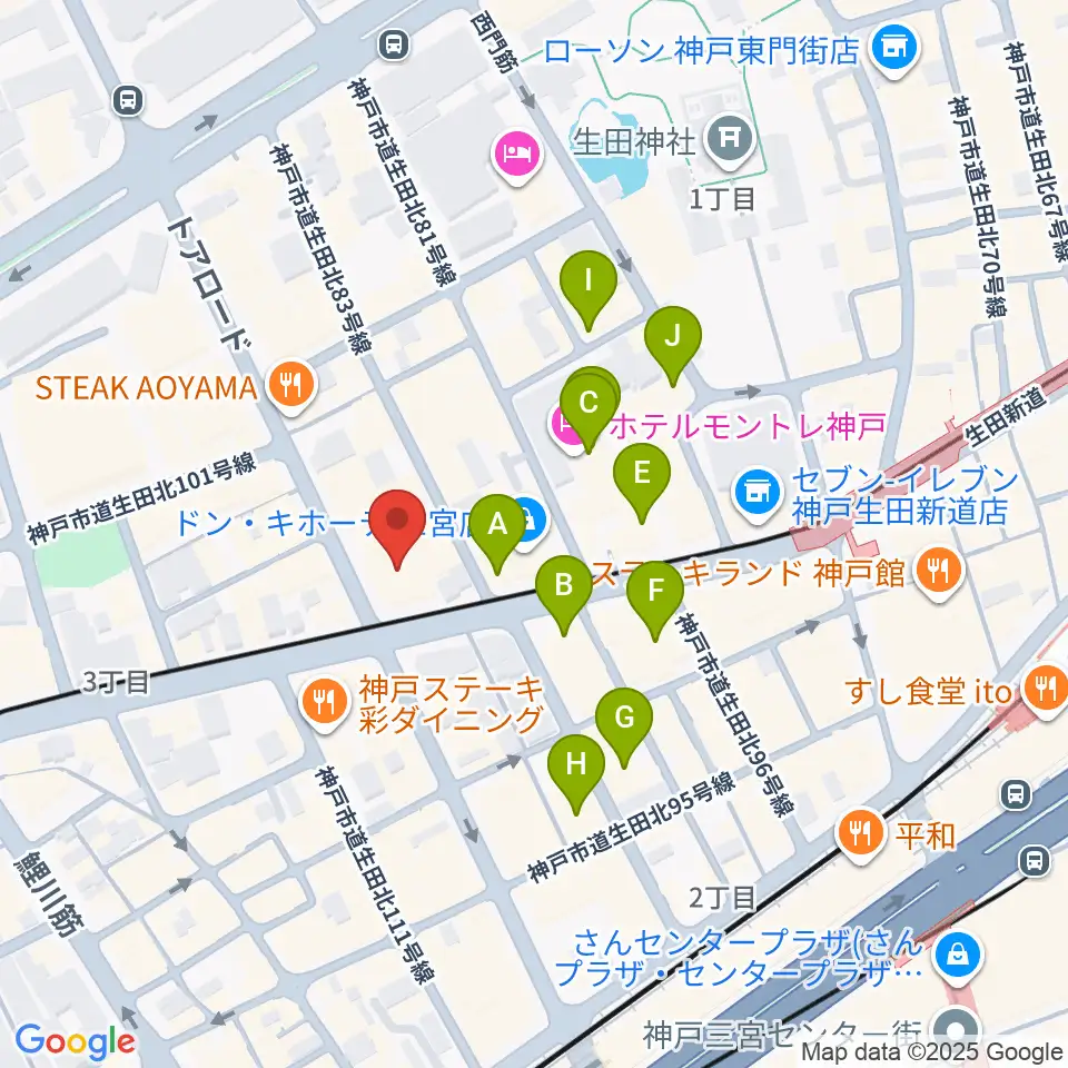 神戸VARIT.周辺のホテル一覧地図