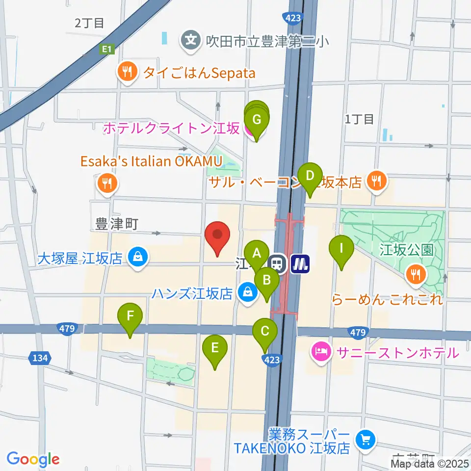 江坂ミューズ周辺のホテル一覧地図