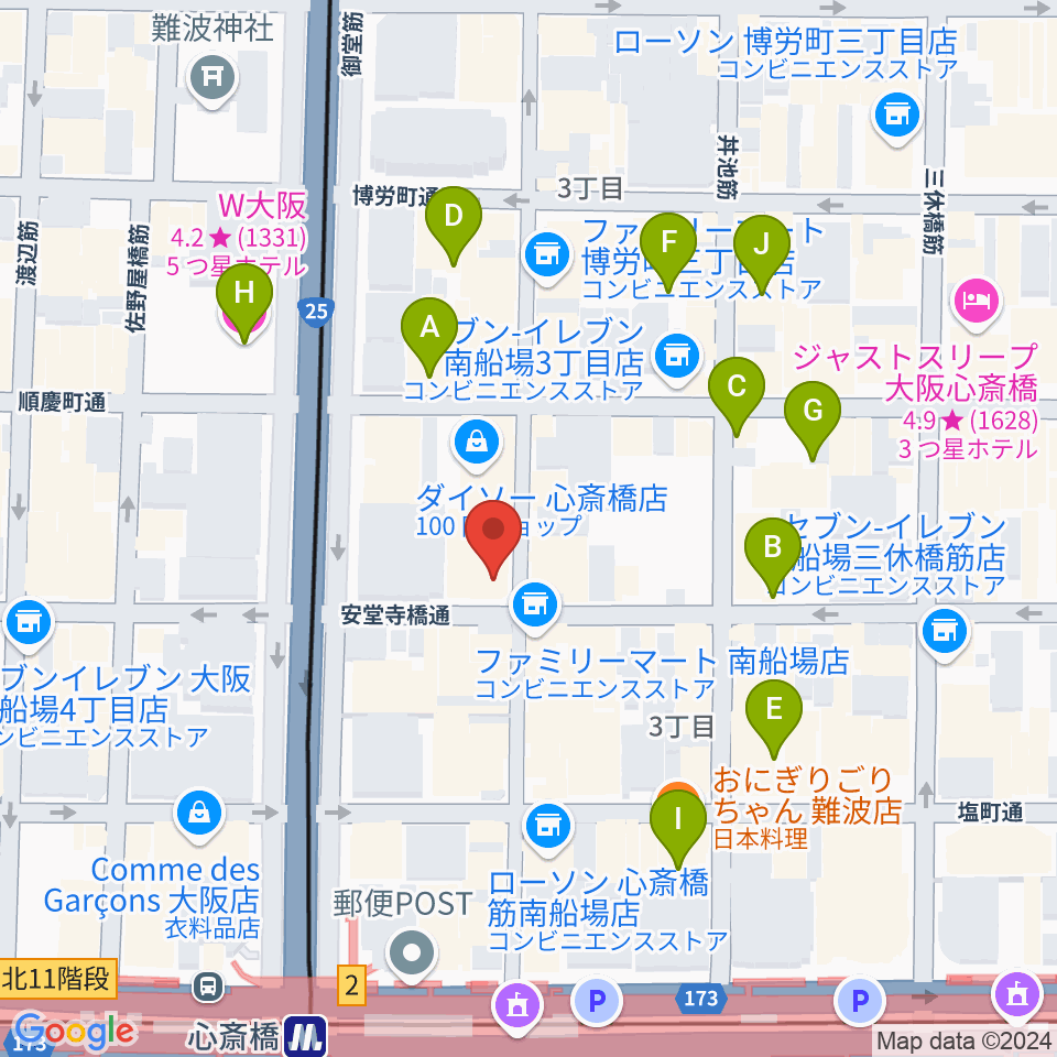 大阪RUIDO周辺のホテル一覧地図