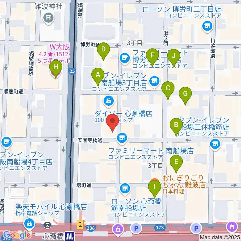 大阪RUIDO周辺のホテル一覧地図