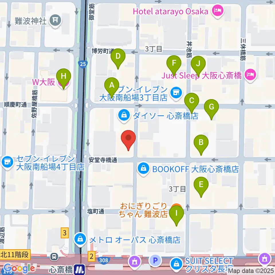 大阪RUIDO周辺のホテル一覧地図