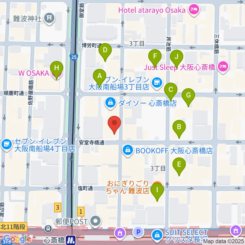 大阪RUIDO周辺のホテル一覧地図