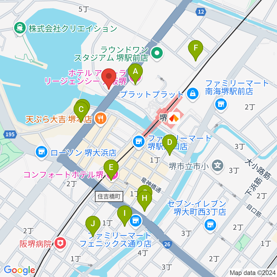 堺ファンダンゴ周辺のホテル一覧地図