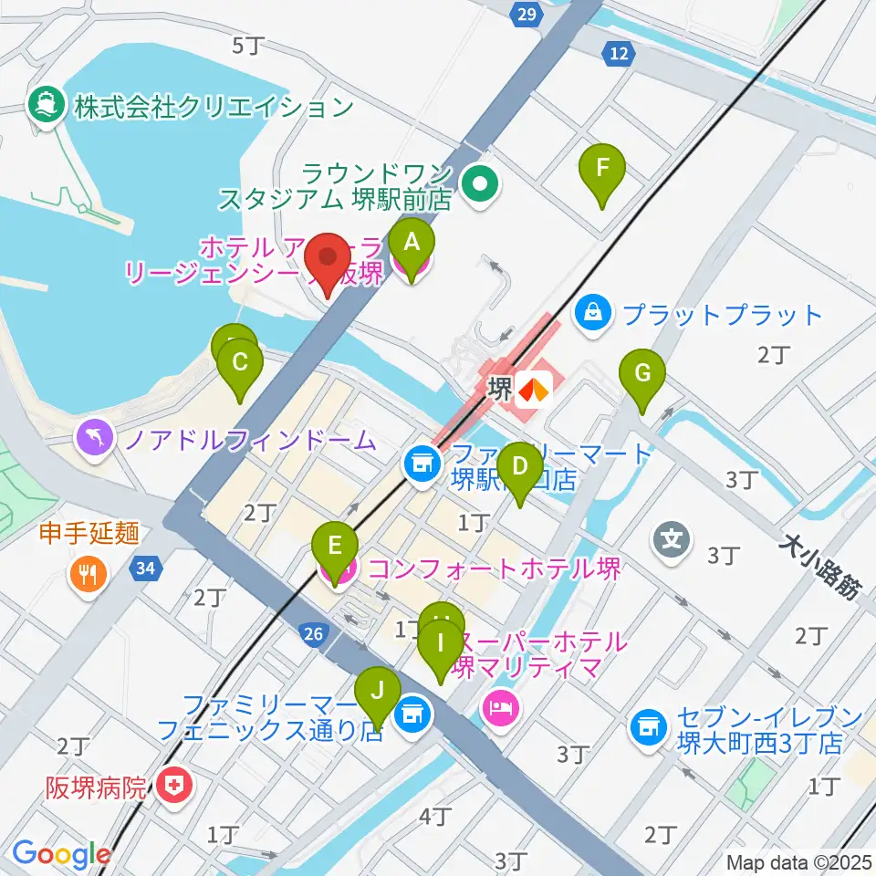 堺ファンダンゴ周辺のホテル一覧地図