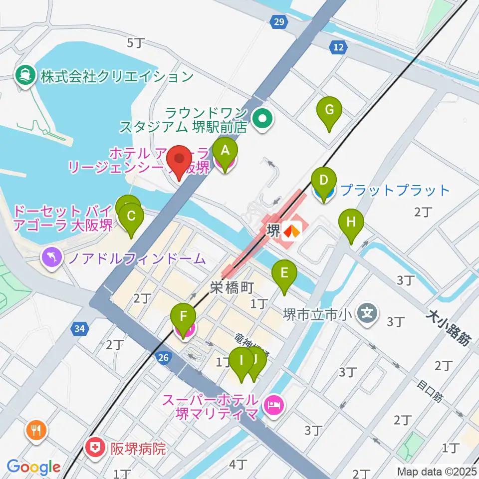 堺ファンダンゴ周辺のホテル一覧地図