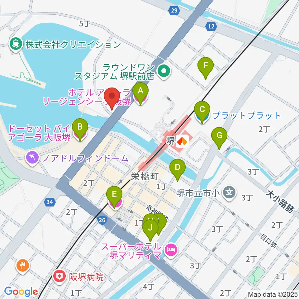 堺ファンダンゴ周辺のホテル一覧地図