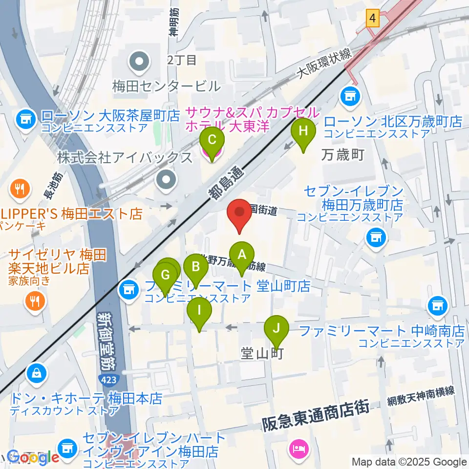 JAZZ ON TOP ACTⅢ店周辺のホテル一覧地図