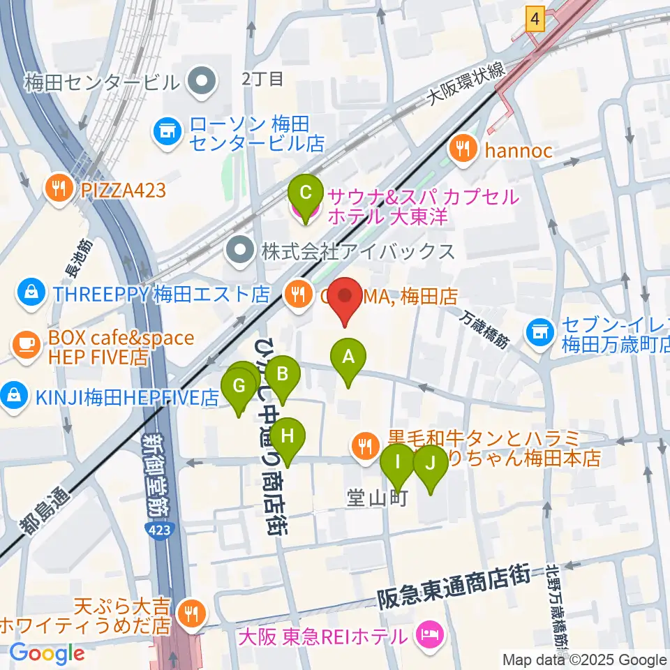 JAZZ ON TOP ACTⅢ店周辺のホテル一覧地図