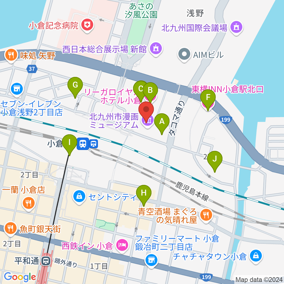 サウンドブギー小倉店周辺のホテル一覧地図