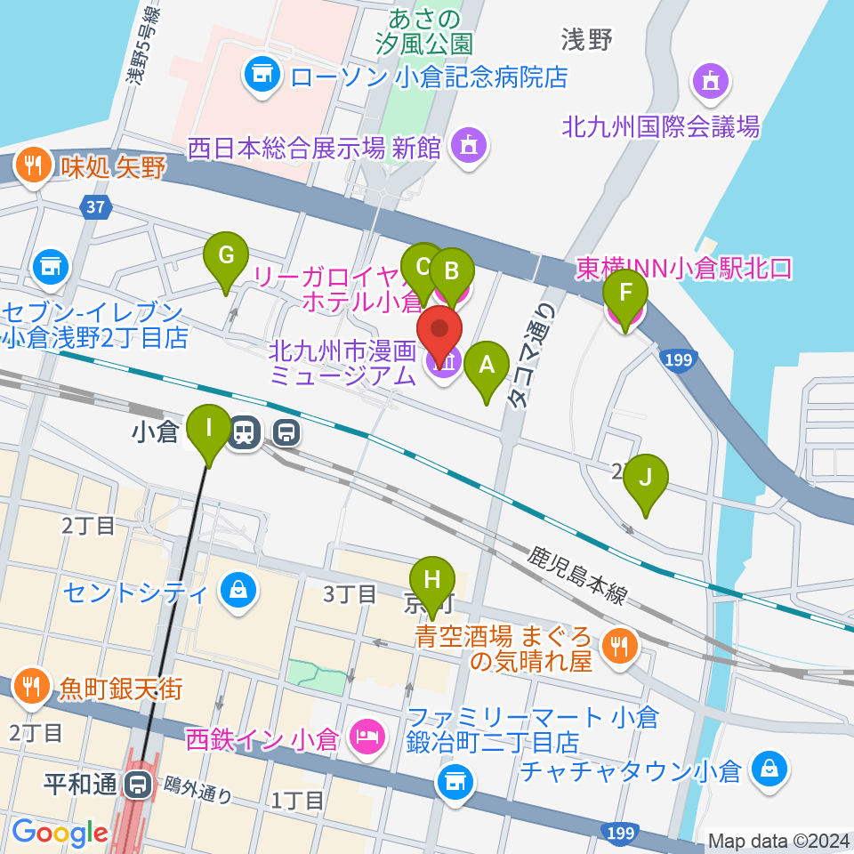 サウンドブギー小倉店周辺のホテル一覧地図