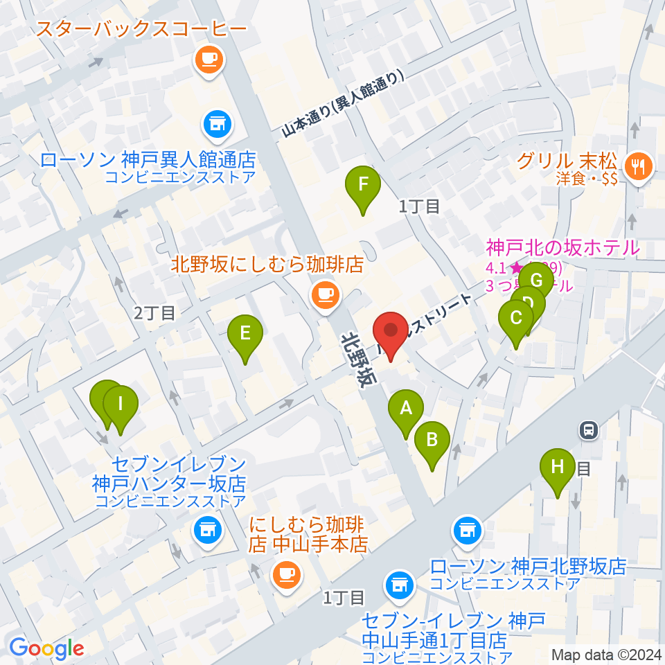 神戸ベイズンストリート周辺のホテル一覧地図