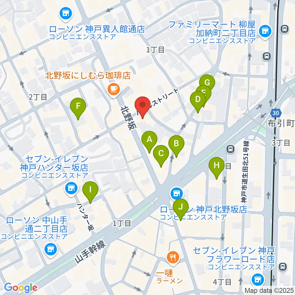 神戸ベイズンストリート周辺のホテル一覧地図