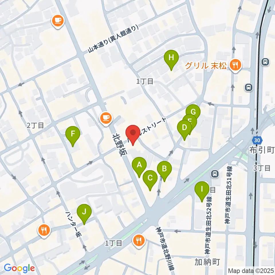 神戸ベイズンストリート周辺のホテル一覧地図