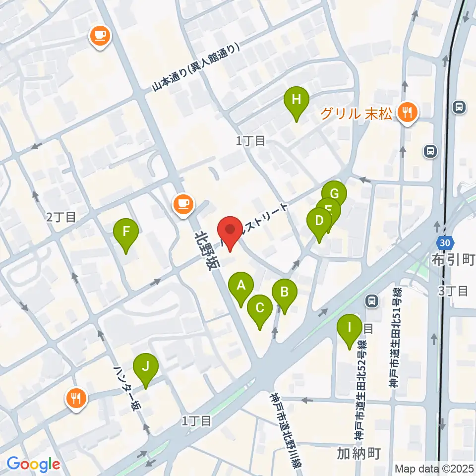 神戸ベイズンストリート周辺のホテル一覧地図