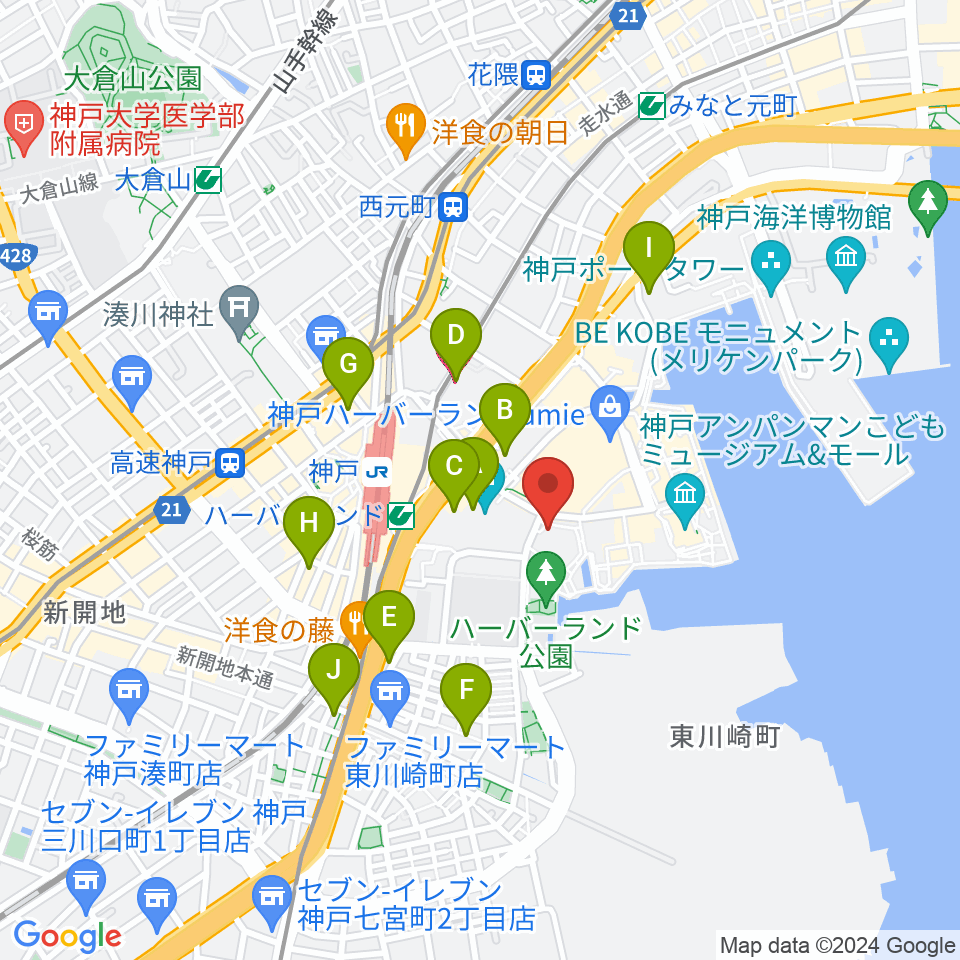 神戸新聞松方ホール周辺のホテル一覧地図