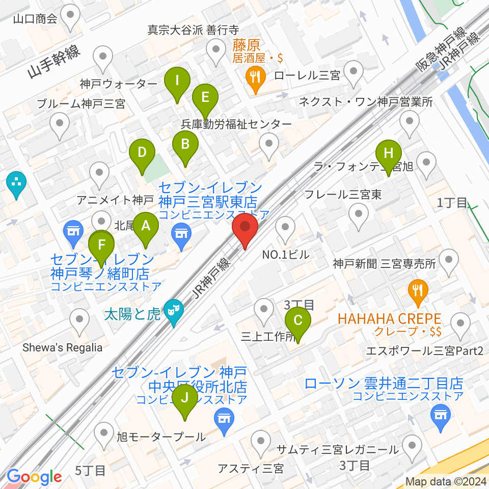 神戸108周辺のホテル一覧地図