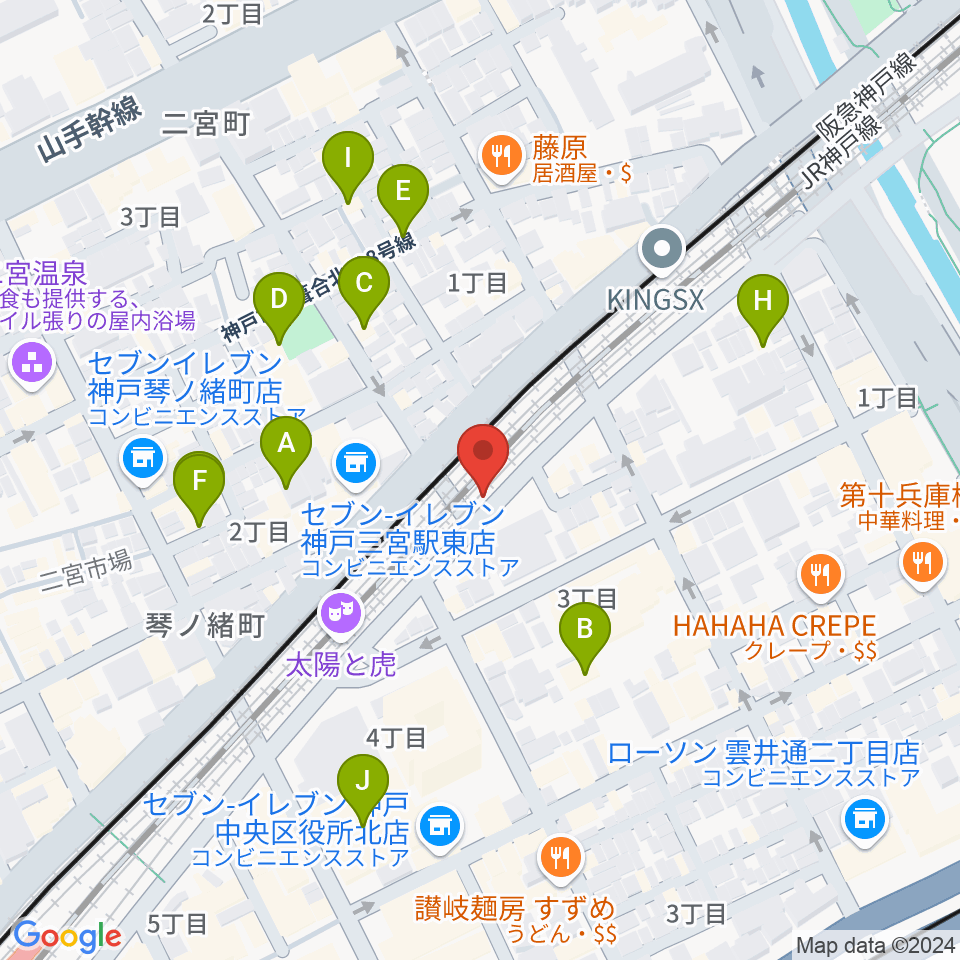 神戸108周辺のホテル一覧地図