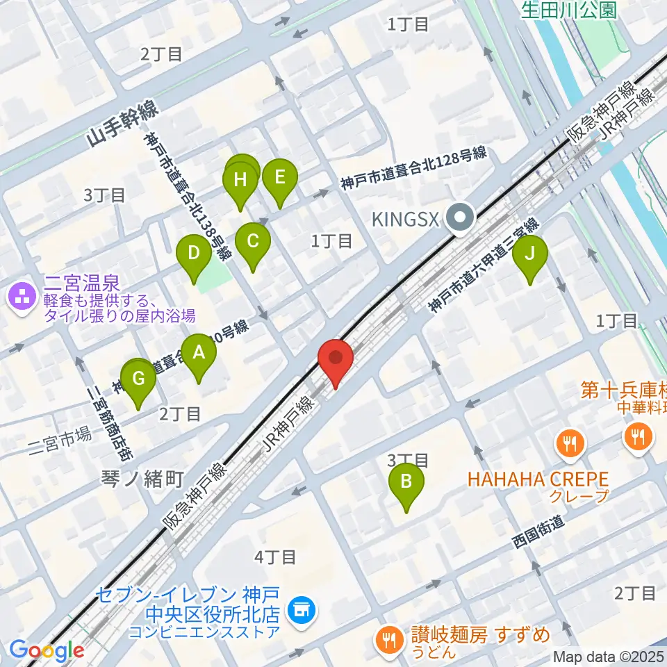 神戸108周辺のホテル一覧地図