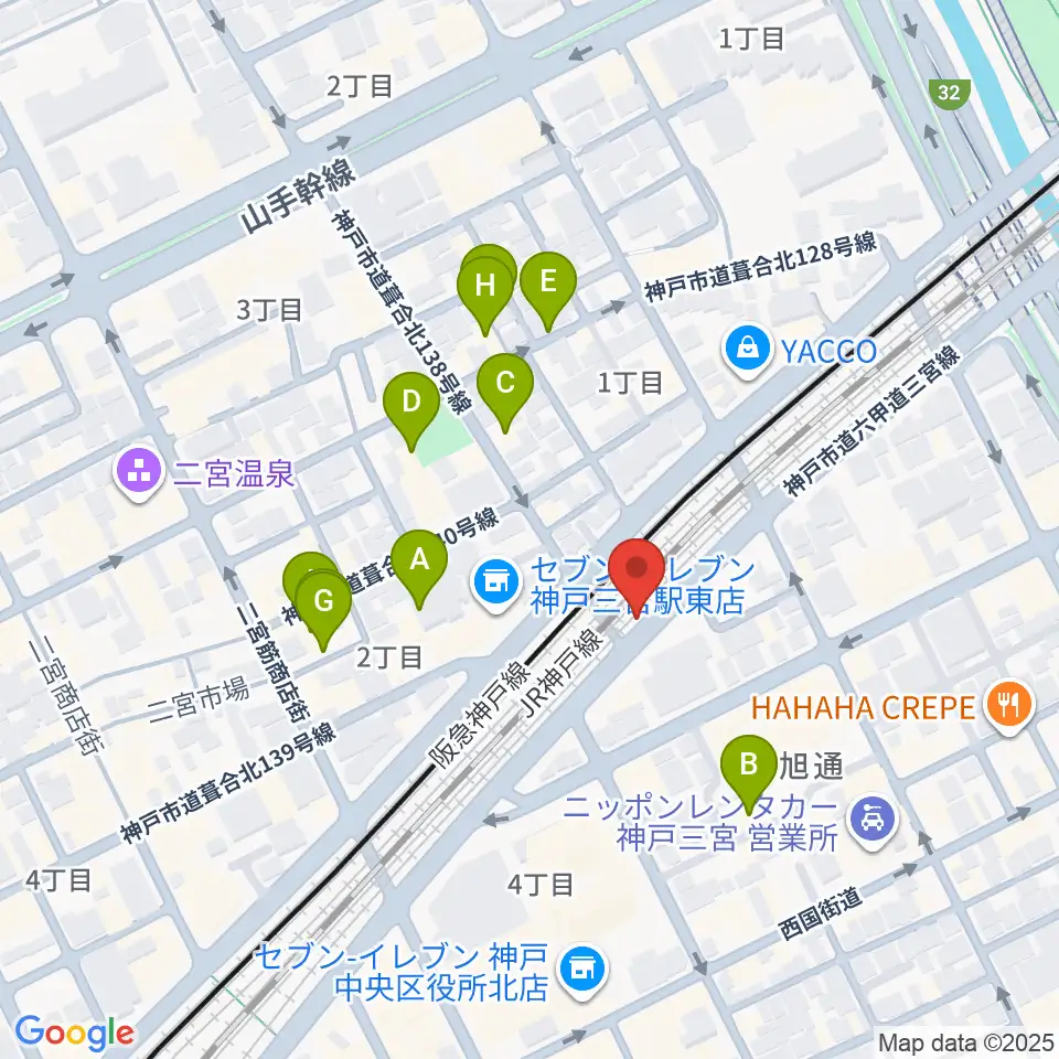 神戸108周辺のホテル一覧地図