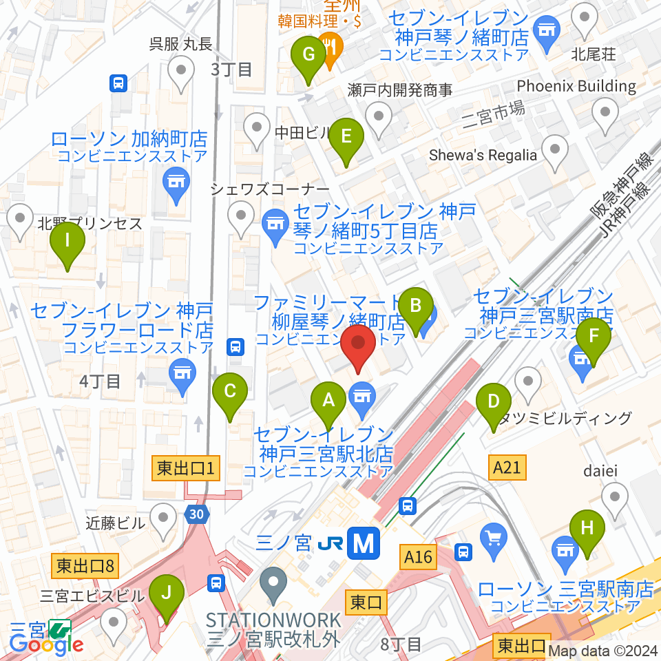 神戸グレートブルー周辺のホテル一覧地図