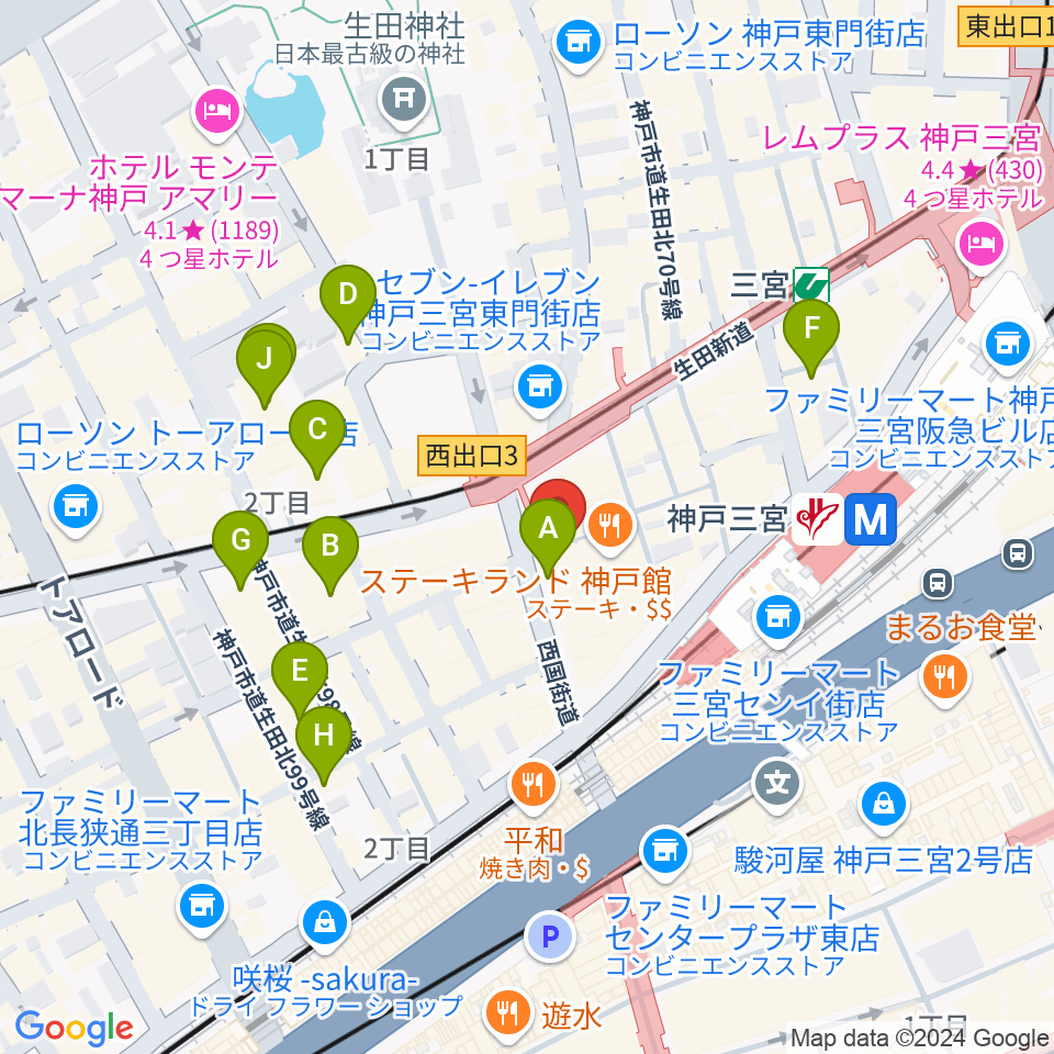 JazzBarグッドマン周辺のホテル一覧地図