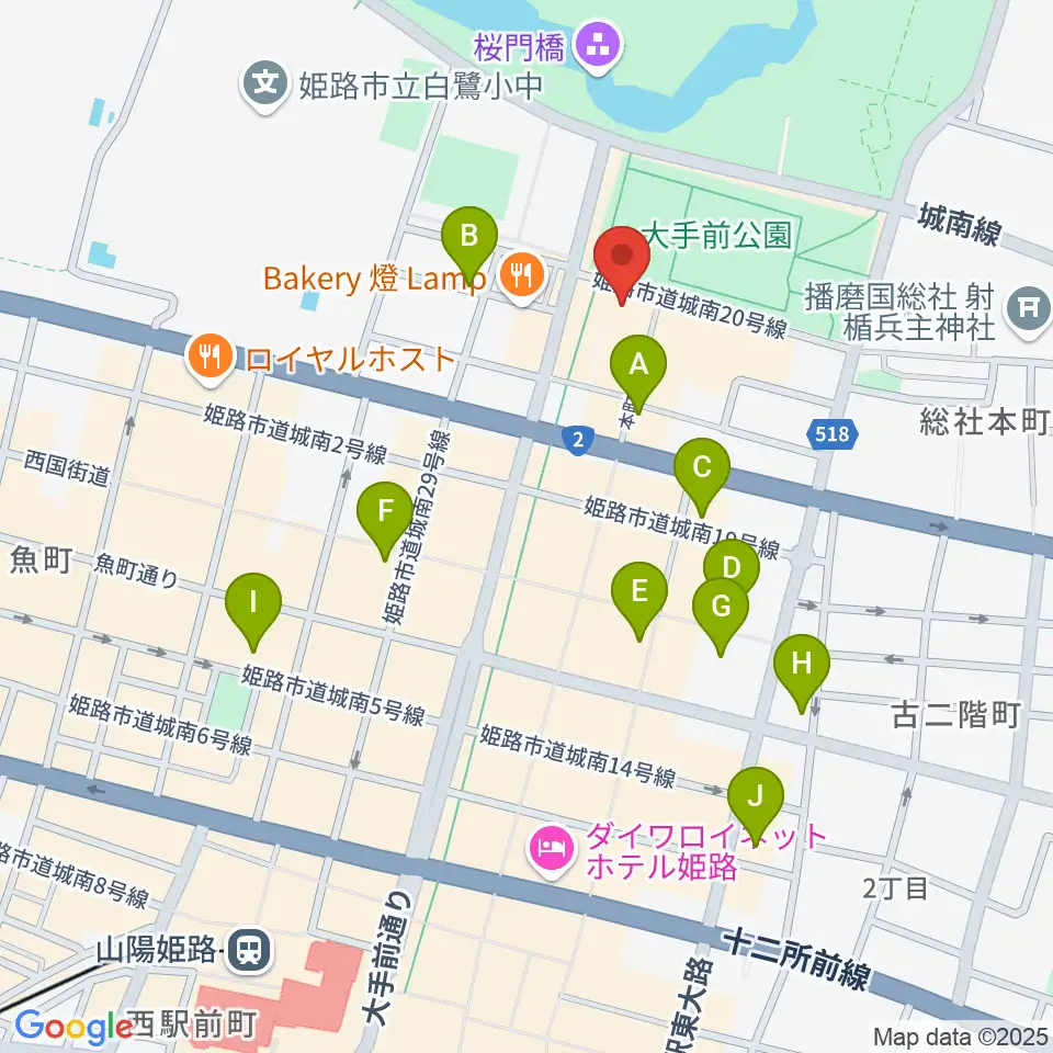 姫路ベータ周辺のホテル一覧地図