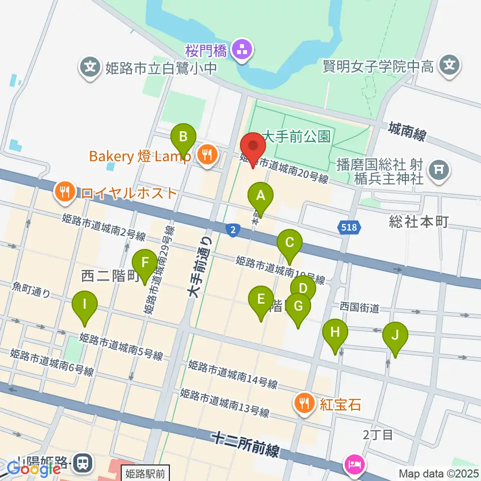 姫路ベータ周辺のホテル一覧地図