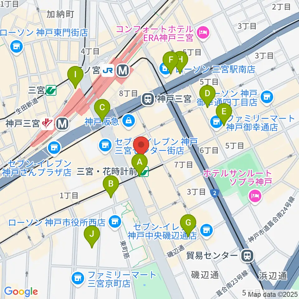 神戸国際会館こくさいホール周辺のホテル一覧地図