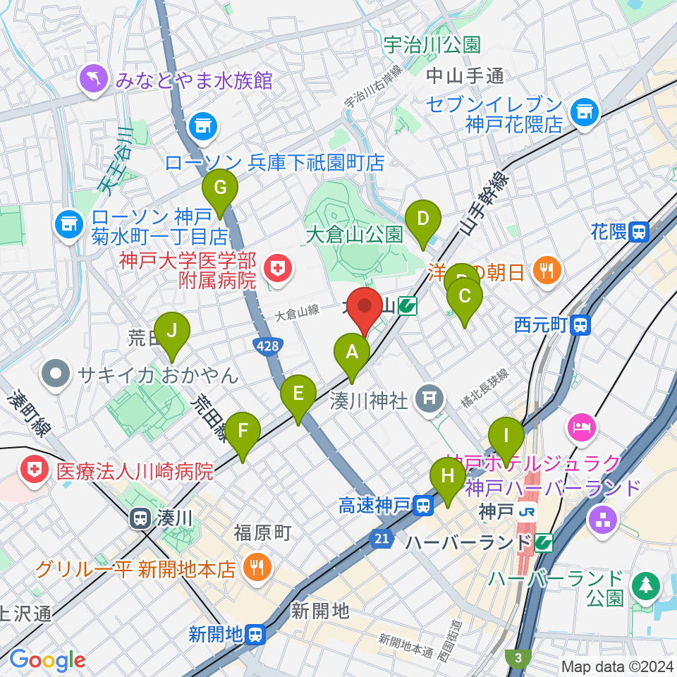 神戸文化ホール周辺のホテル一覧地図