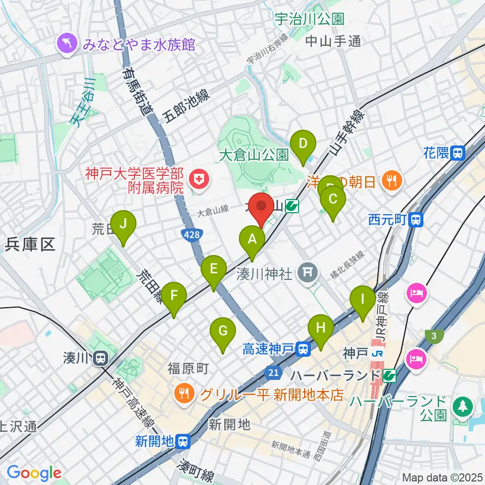 神戸文化ホール周辺のホテル一覧地図