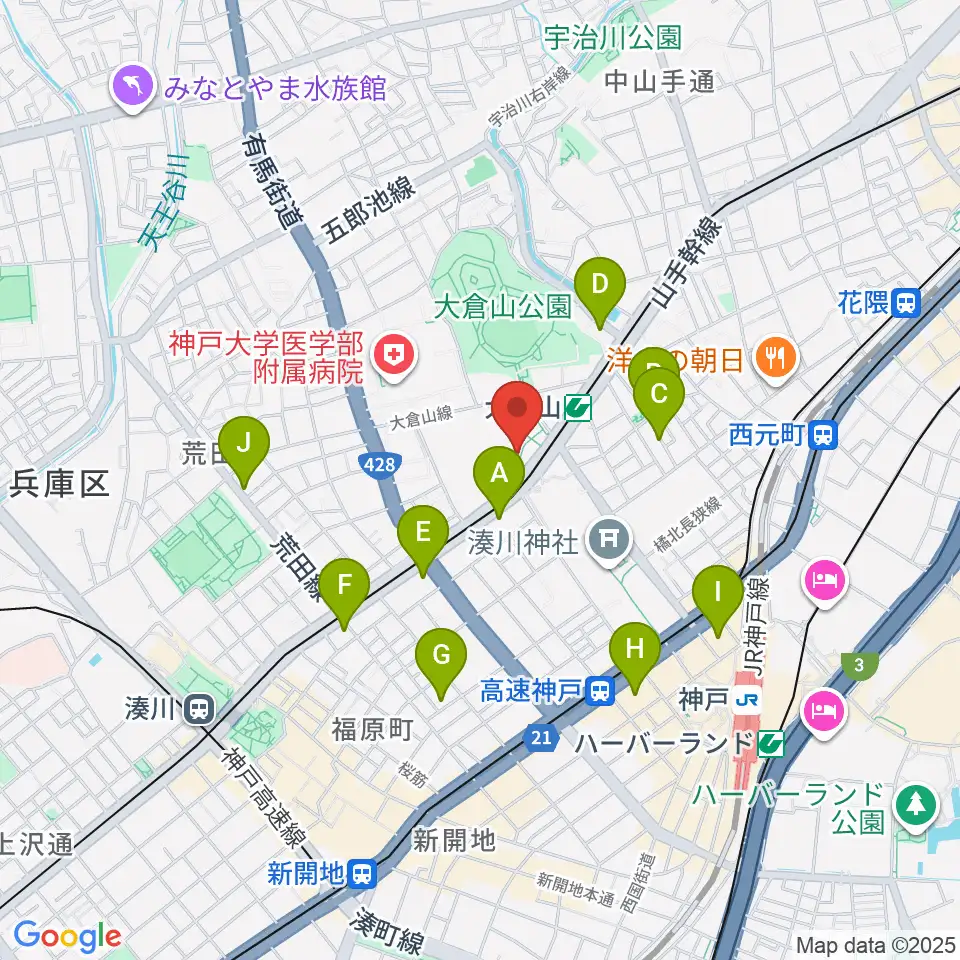 神戸文化ホール周辺のホテル一覧地図