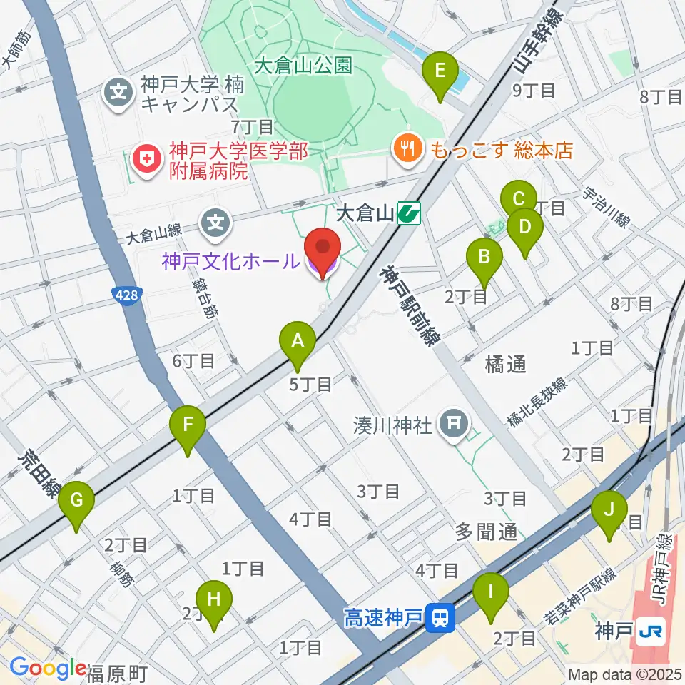 神戸文化ホール周辺のホテル一覧地図