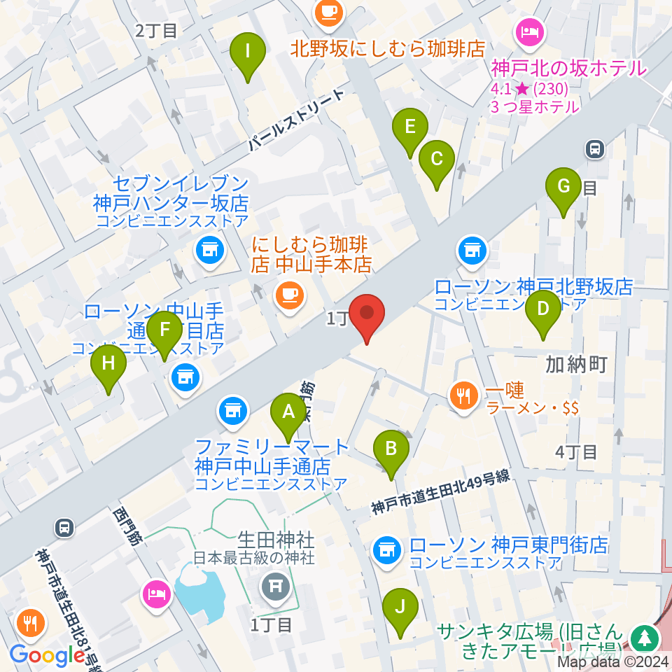 神戸ガレージパラダイス周辺のホテル一覧地図