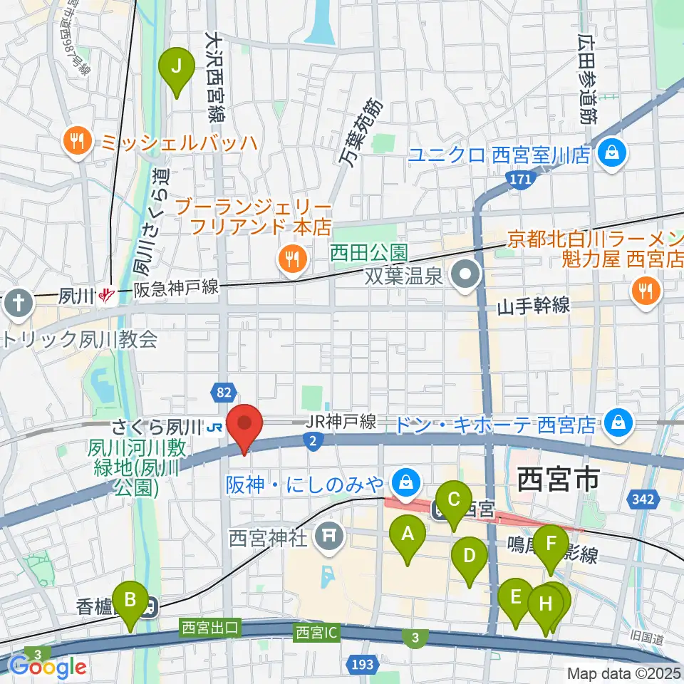 西宮フォートワース周辺のホテル一覧地図