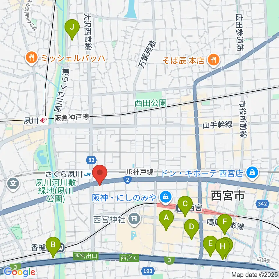 西宮フォートワース周辺のホテル一覧地図