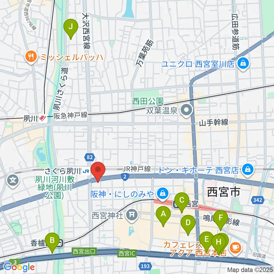 西宮フォートワース周辺のホテル一覧地図