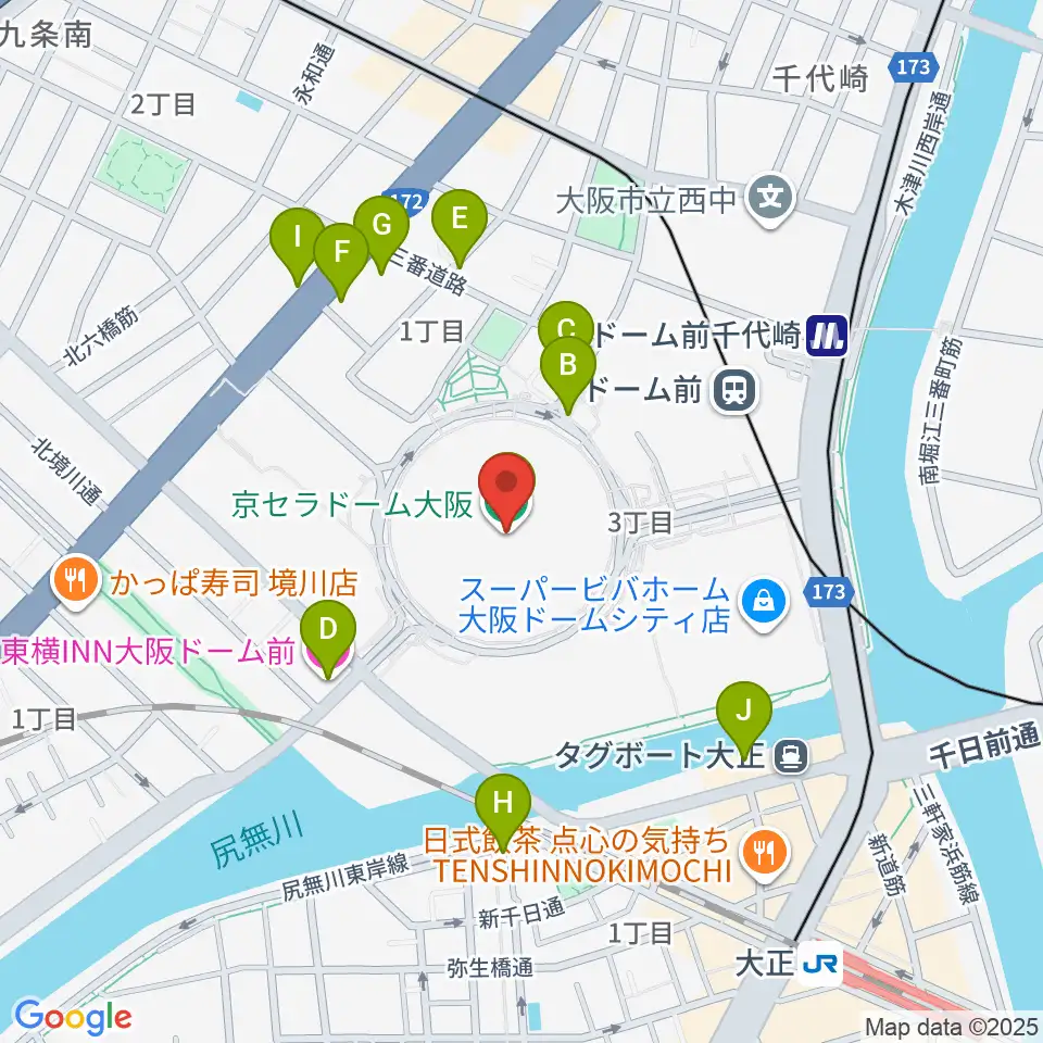 京セラドーム大阪 周辺のホテル一覧マップ 京セラドーム大阪 周辺のホテル一覧マップ