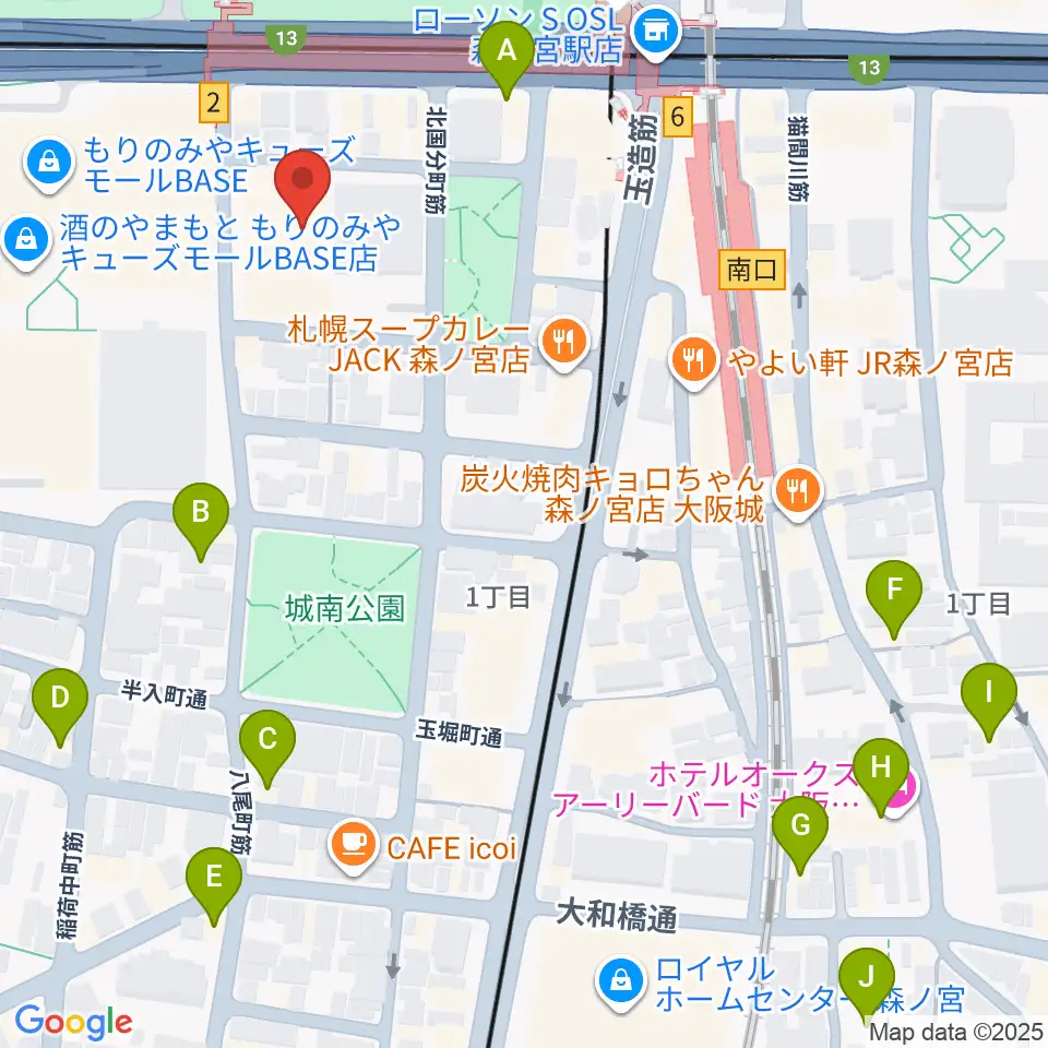 森ノ宮ピロティホール周辺のホテル一覧地図